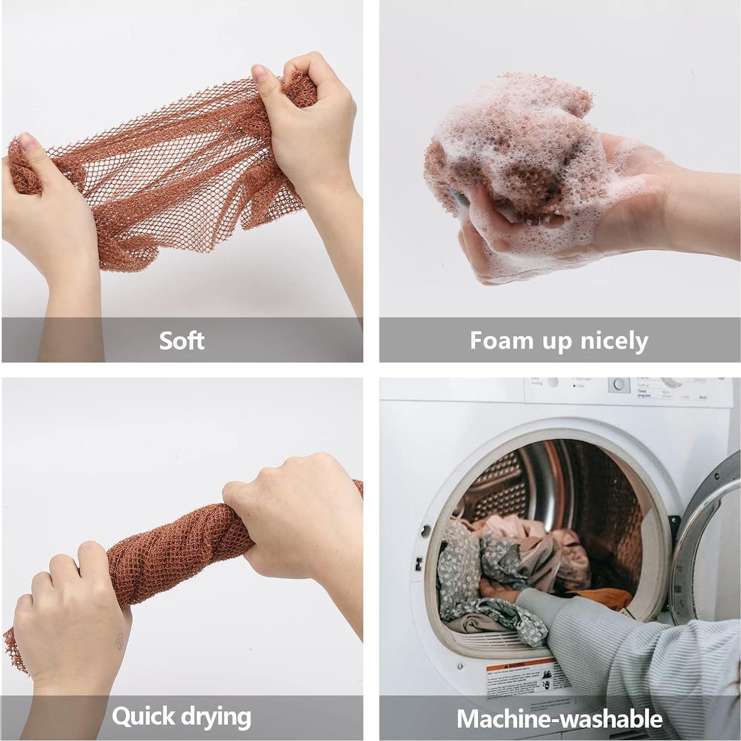 Esponja de Red Africana BTYMS - 6 Piezas Exfoliantes 30x80 cm