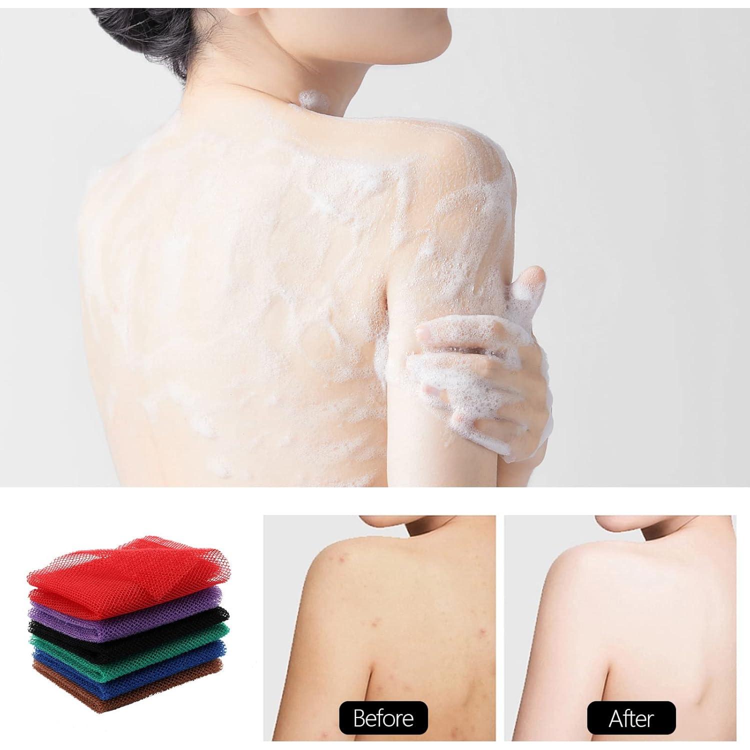 Esponja de Red Africana BTYMS - 6 Piezas Exfoliantes 30x80 cm