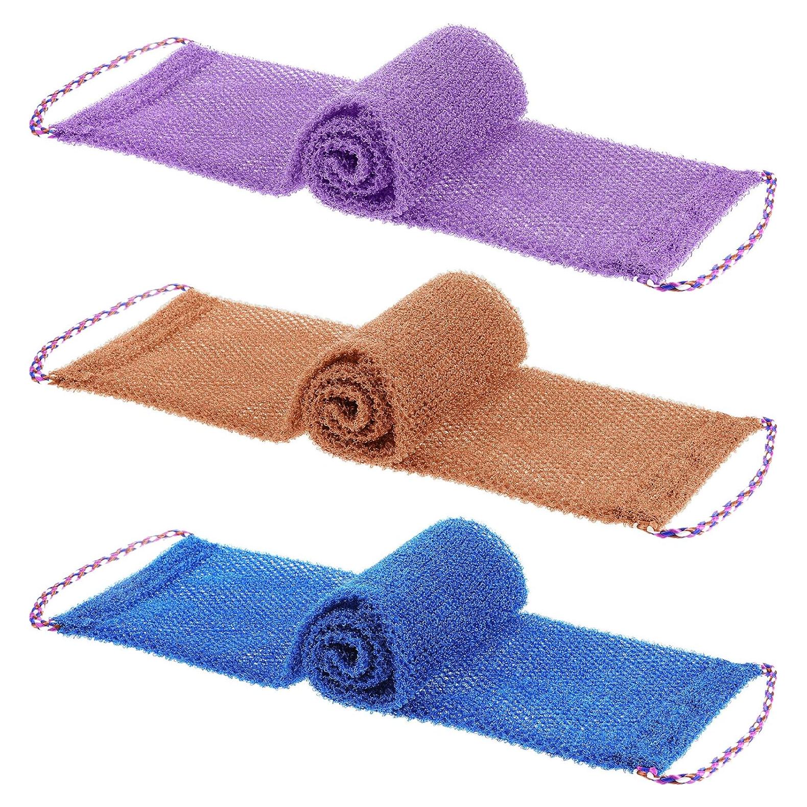 Esponjas Exfoliantes Tegeme 3 Pcs Nylon para Baño con Asa