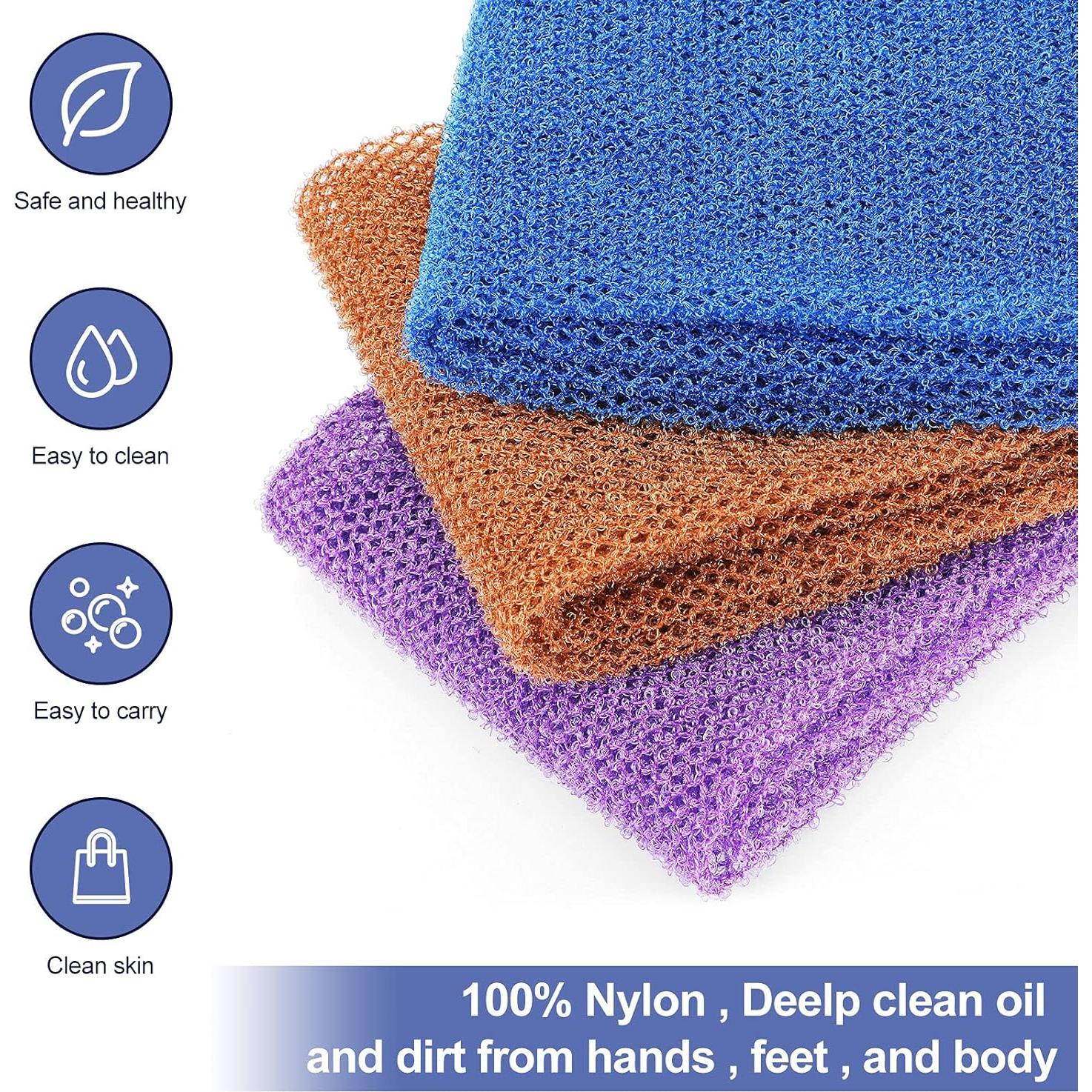 Esponjas Exfoliantes Tegeme 3 Pcs Nylon para Baño con Asa