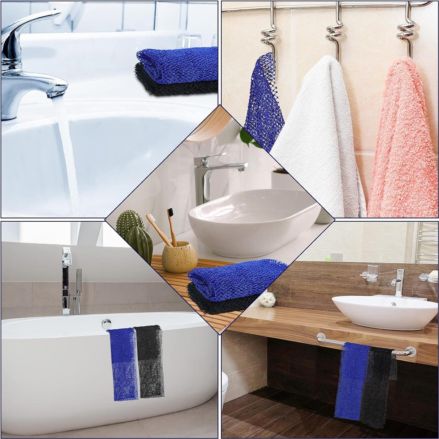Esponjas de Baño Exfoliantes Patelai 2 Piezas Azul Negro