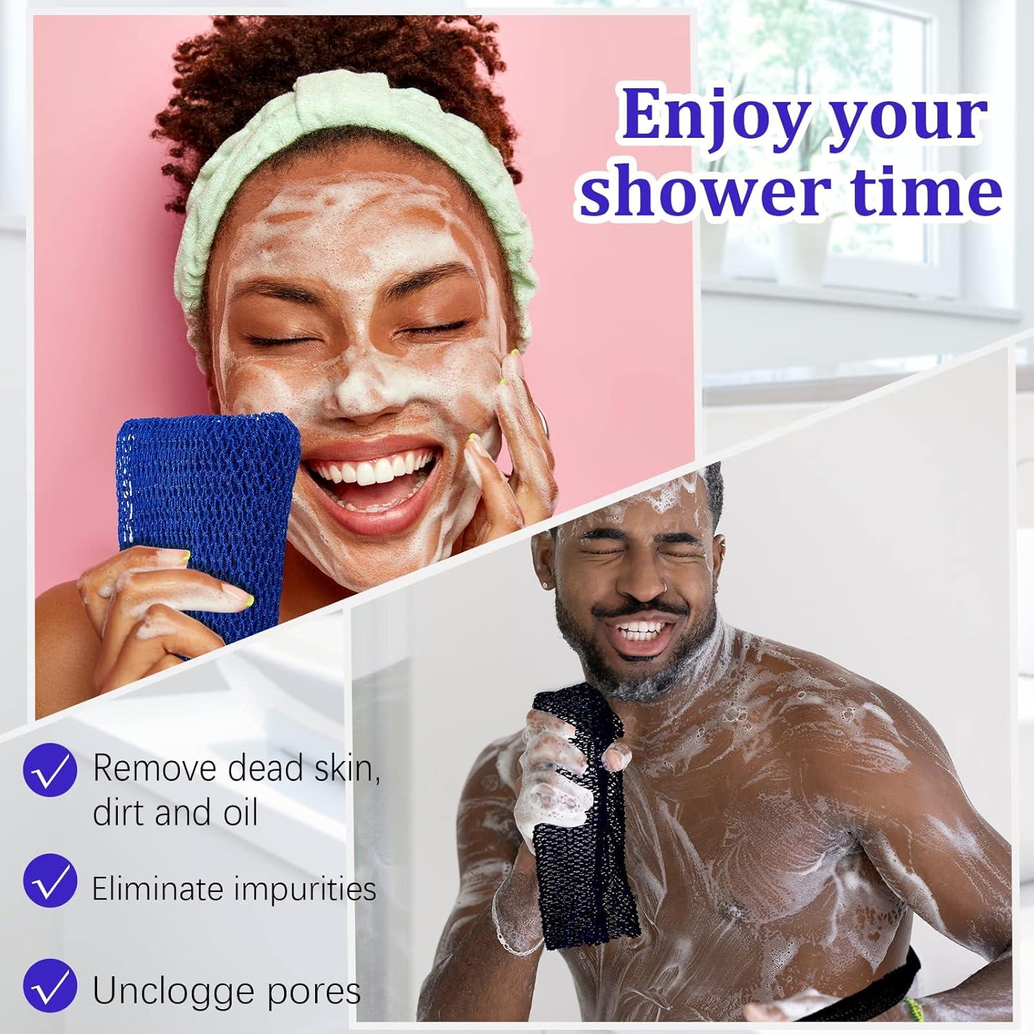 4 Esponjas de Red Exfoliantes de Nylon Boao para Baño 65x20cm