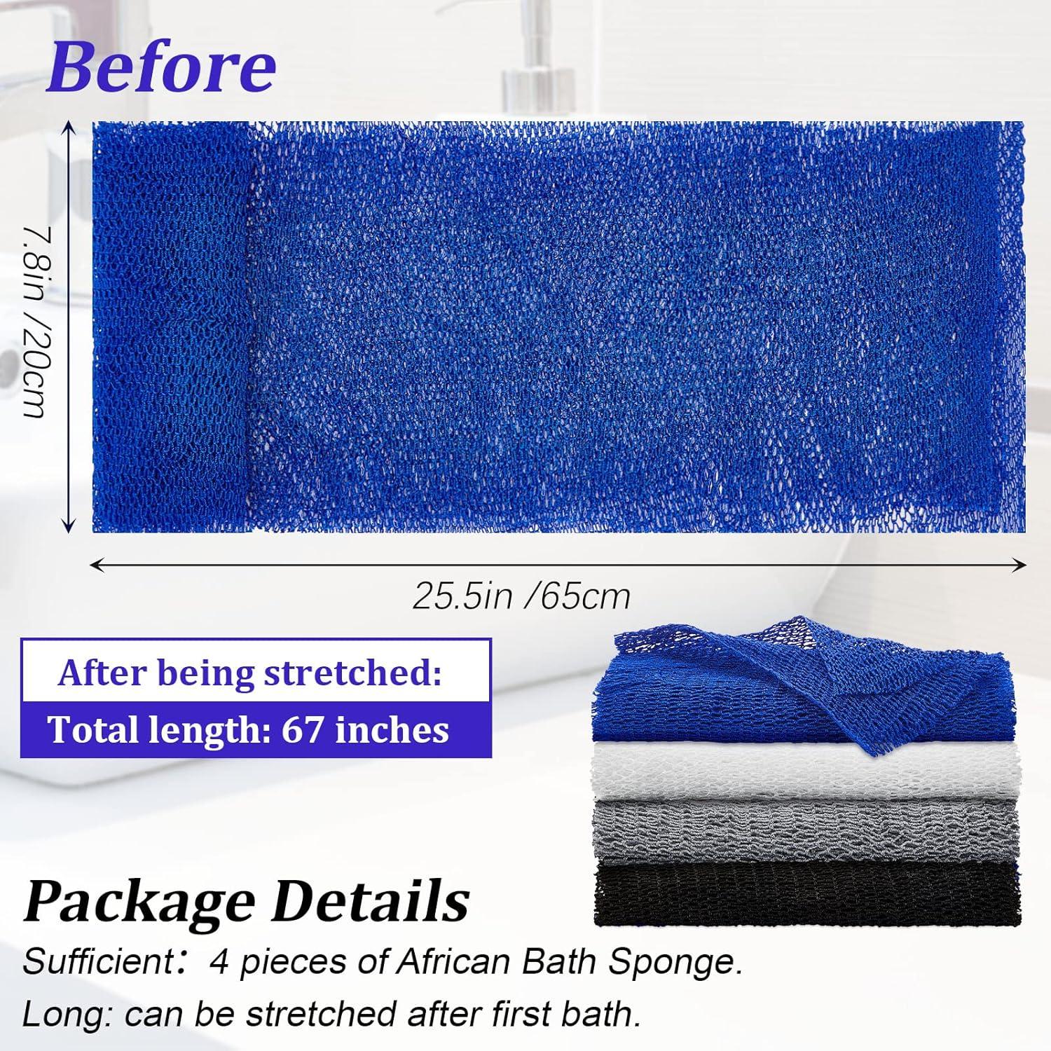 4 Esponjas de Red Exfoliantes de Nylon Boao para Baño 65x20cm