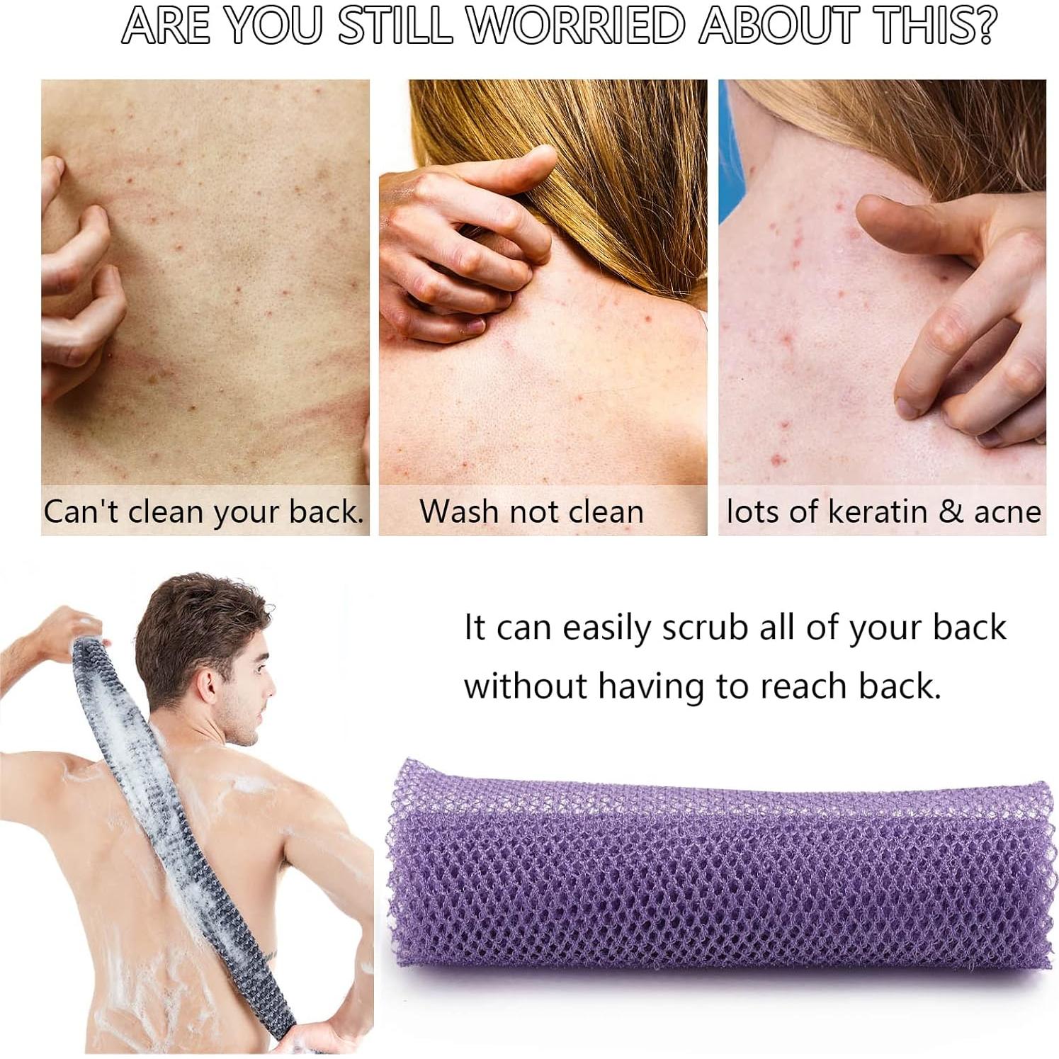 Esponja de Baño Exfoliante Ohlove 20x65cm Nylon para Espalda