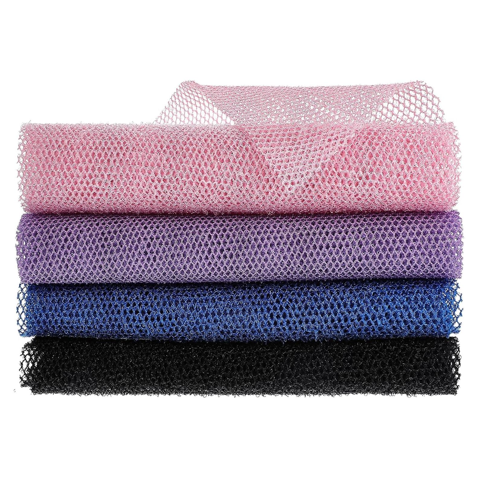 4 Toallas Exfoliantes de Nylon para Espalda ElevateTech 80x30cm