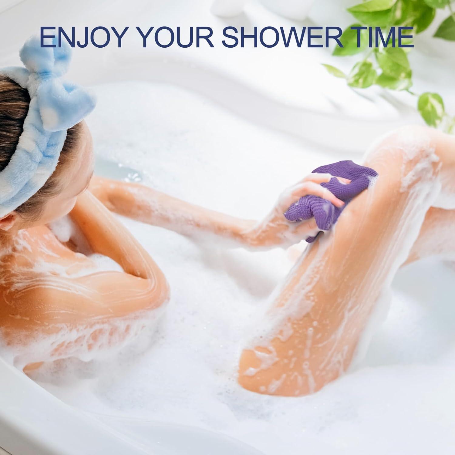 4 Toallas Exfoliantes de Nylon para Espalda ElevateTech 80x30cm