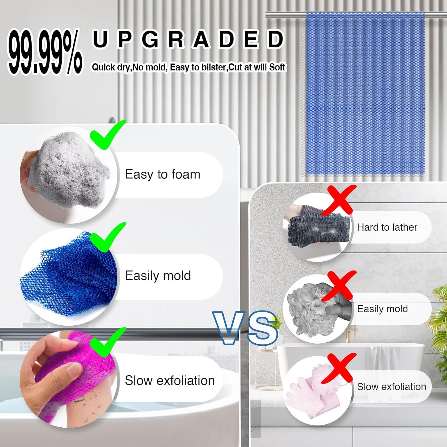 Esponja de Red Africana ACLMFUP - 4 Piezas Exfoliantes 30x80 cm