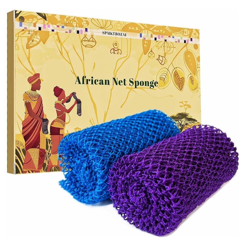 Esponja de Red Africana SPMKTBOZAI 2 Piezas Exfoliante 80x30cm