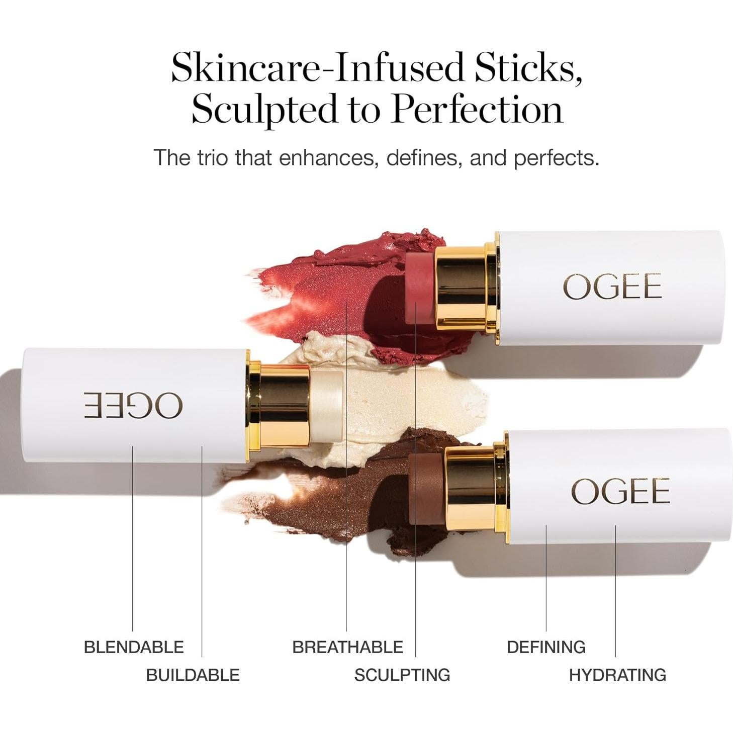 Trío de Stick Facial Ogee - Colección Contorno Orgánico