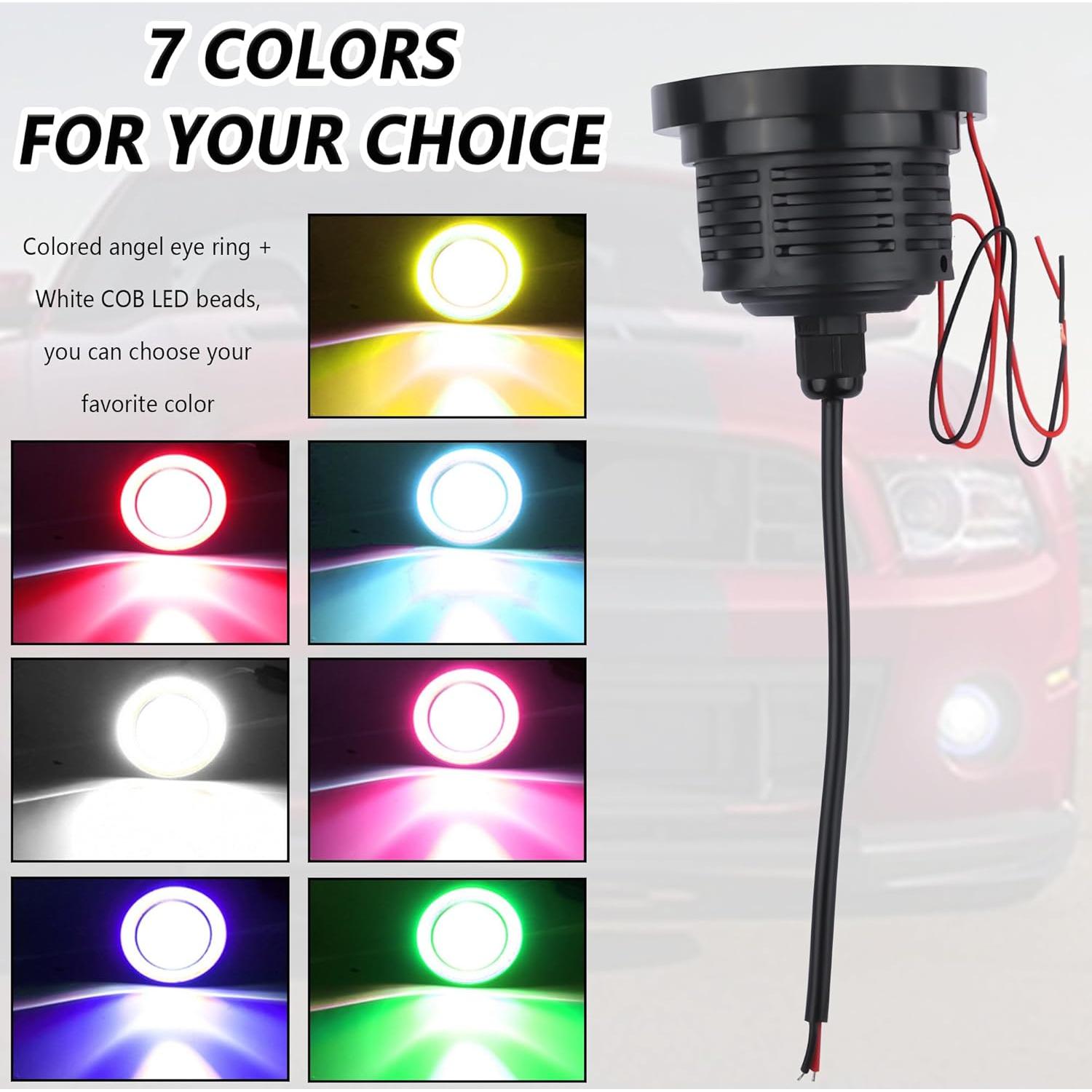 2 Luces de Niebla LED IHOTDER Ojo de Ángel Amarillo 18W