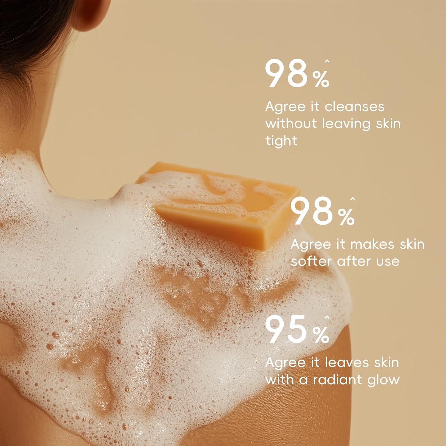 Jabón de Ácido Kójico y Cúrcuma QUIYUM - 3 Unidades + Esponja