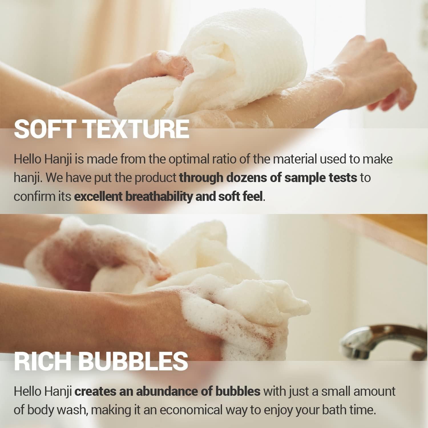 Esponja de Baño Exfoliante Hello Hanji - Paño Suave 1 Unidad