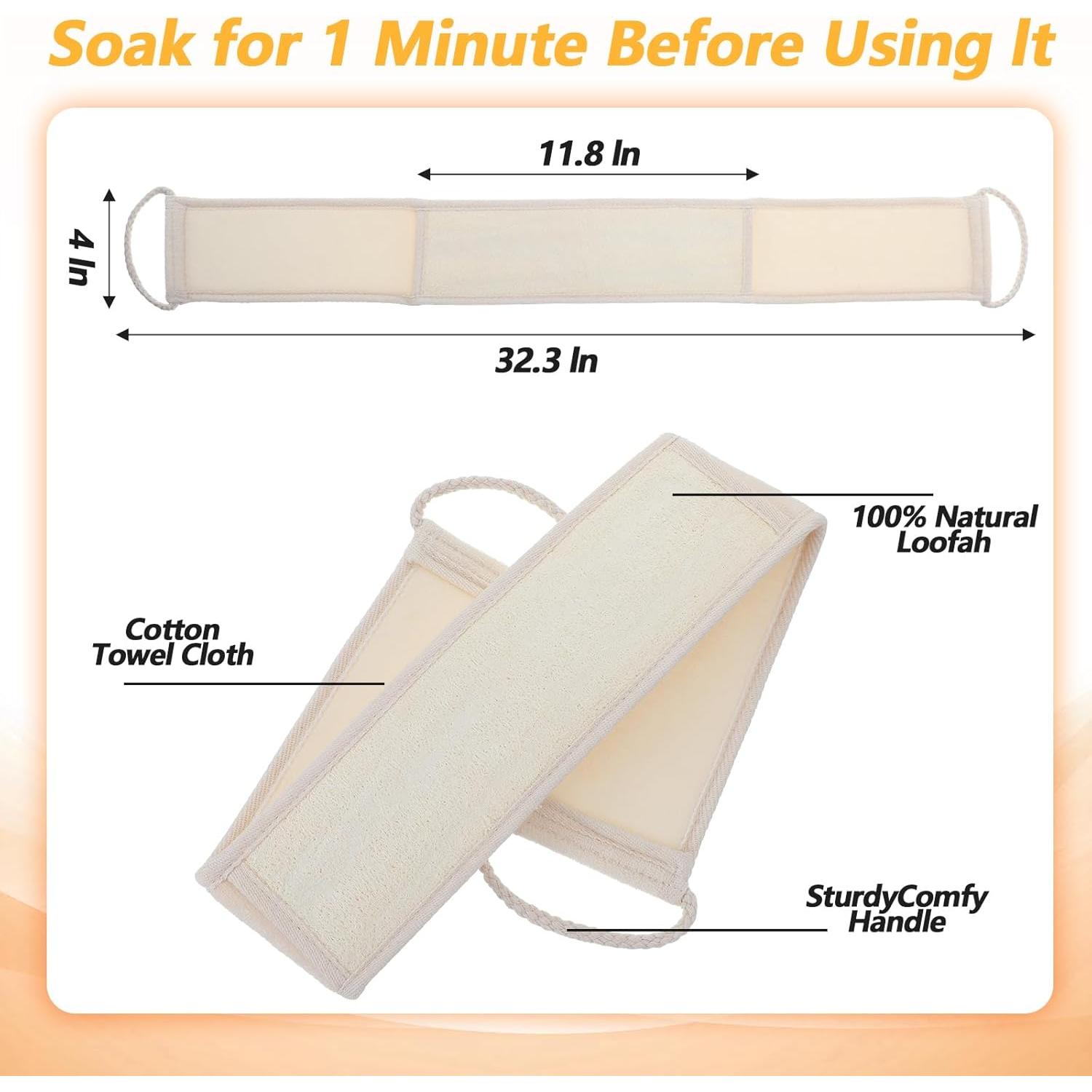 Set 2 Esponjas de Lufa Natural Gjinxi para Ducha Exfoliante