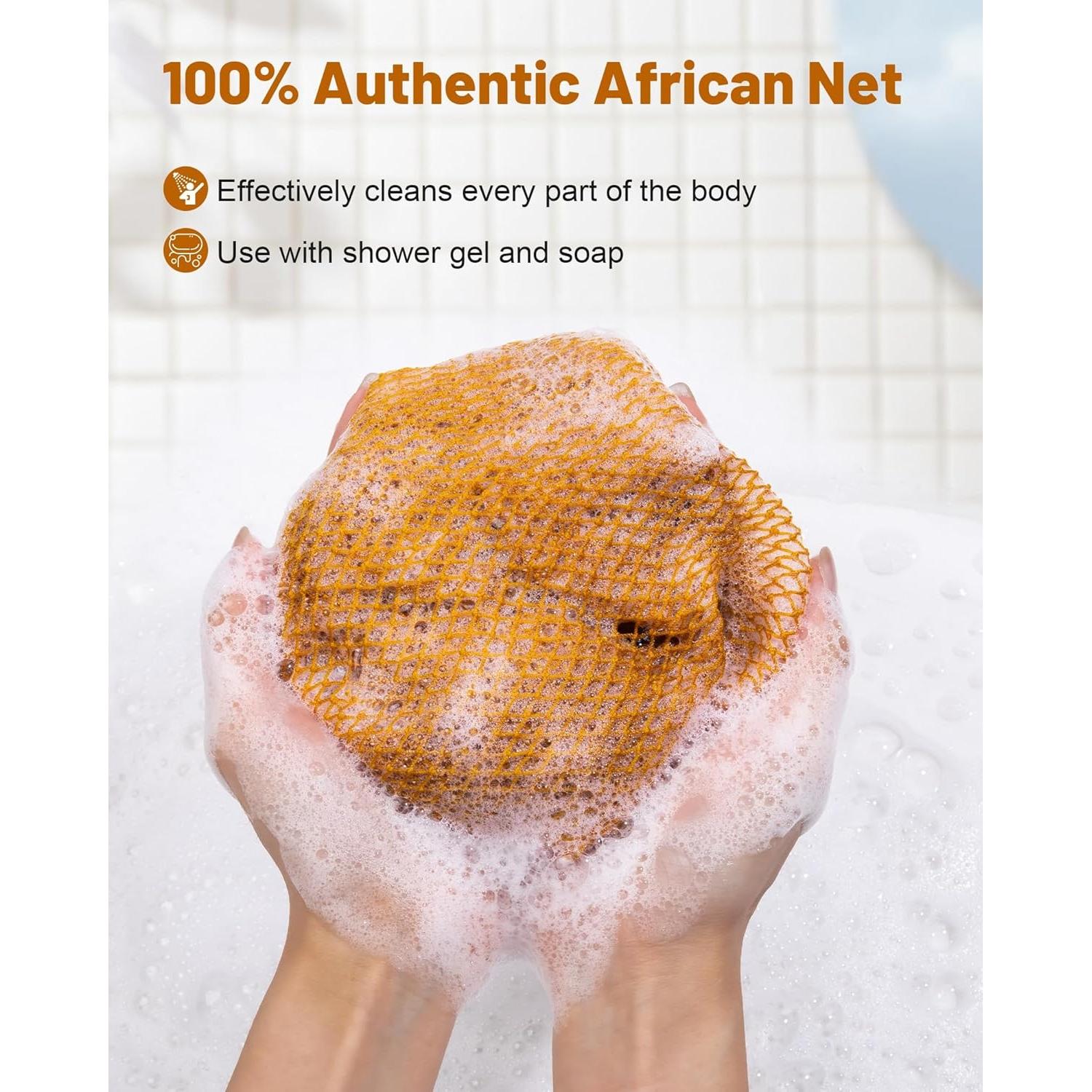 Esponja de Red Africana MTDLYICE XL 80CM 2 Paquetes Exfoliantes