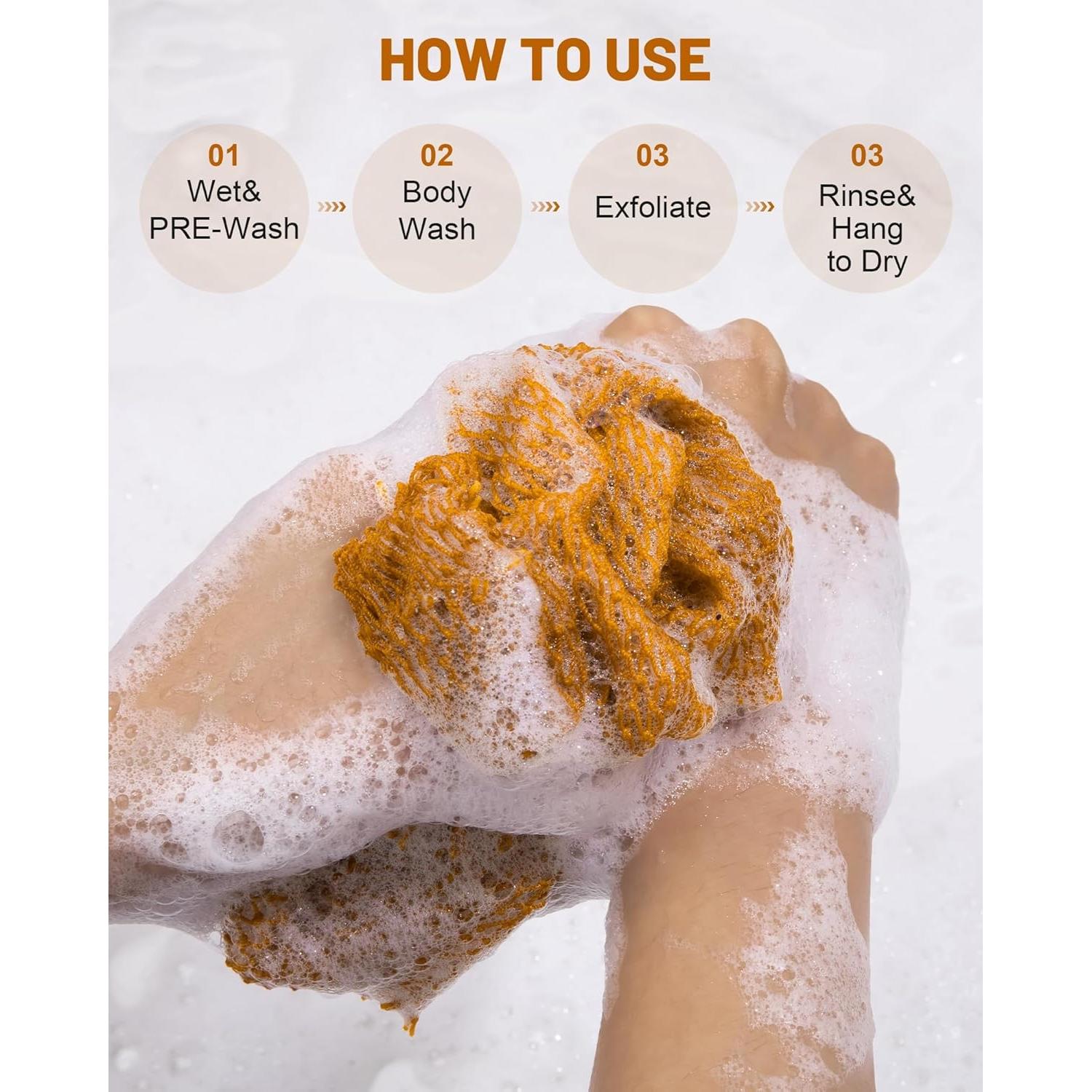 Esponja de Red Africana MTDLYICE XL 80CM 2 Paquetes Exfoliantes