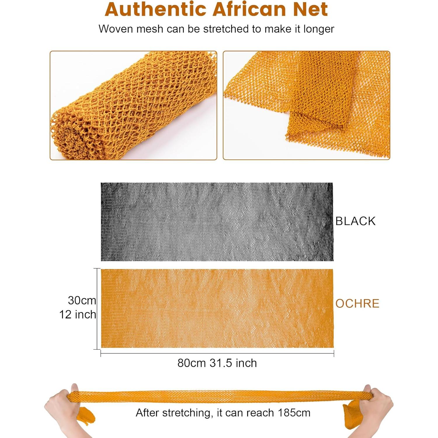 Esponja de Red Africana MTDLYICE XL 80CM 2 Paquetes Exfoliantes