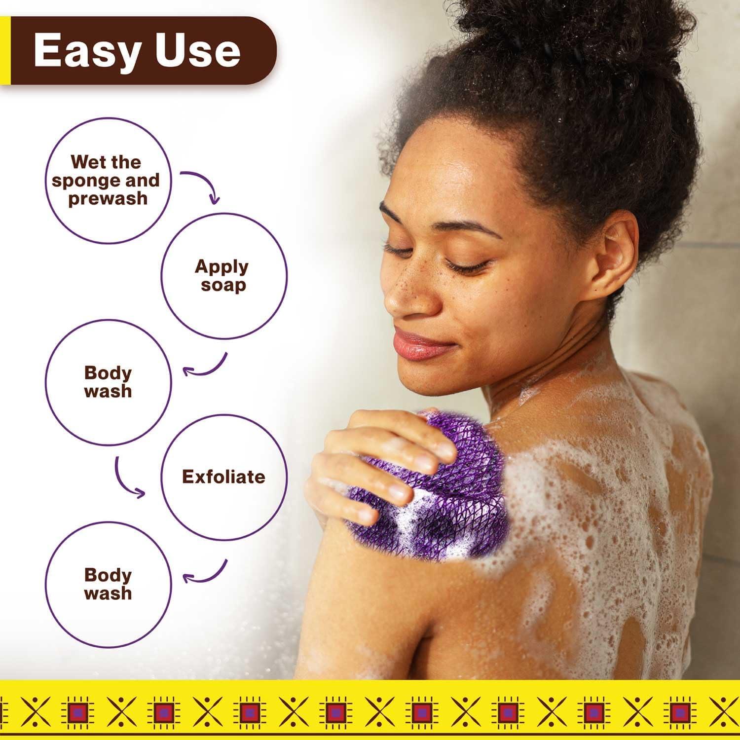 Esponja Exfoliante de Red Africana Kolnaix - 3 Piezas