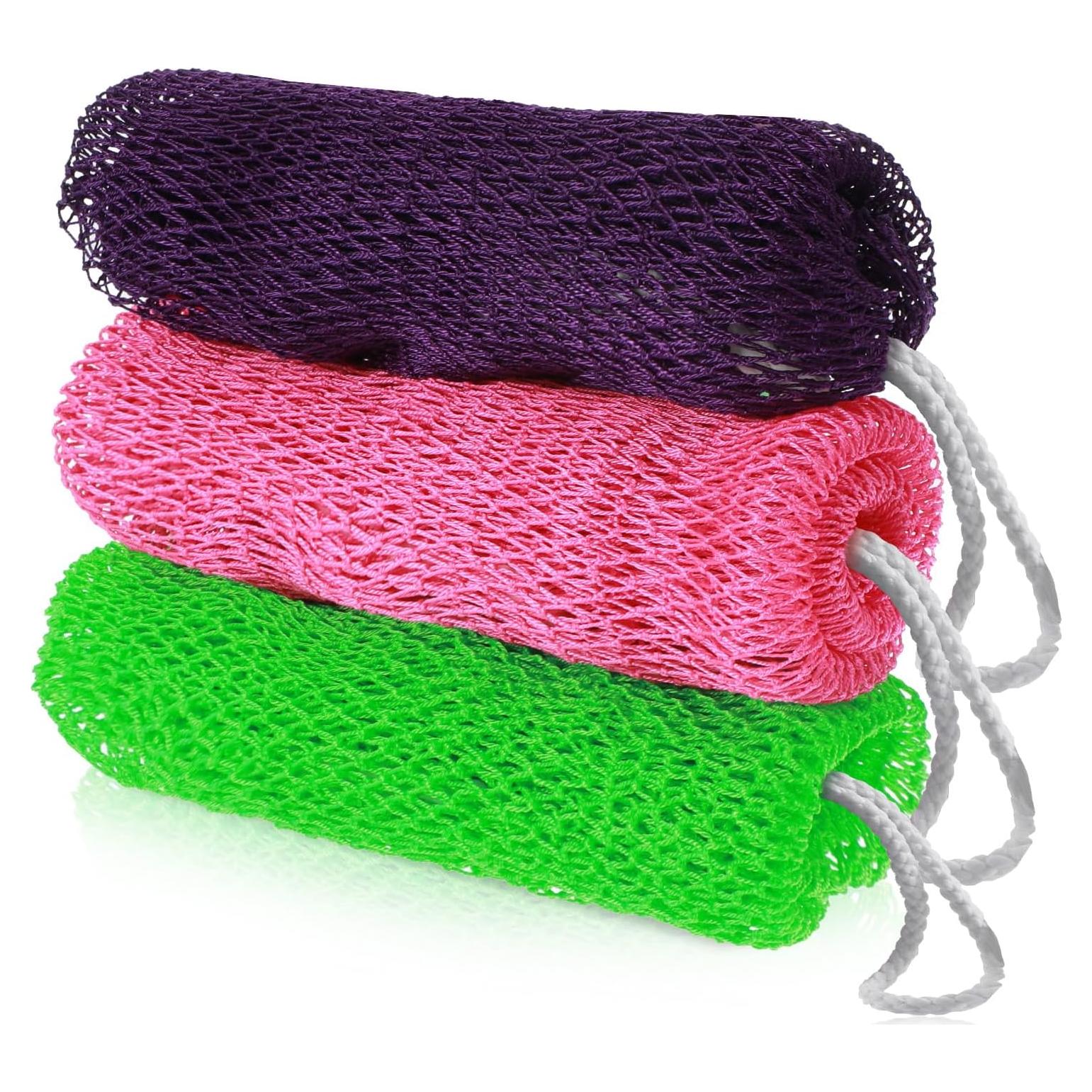 Esponja de Baño Africana FNANJWQ 3 Pcs Exfoliante 30x30cm