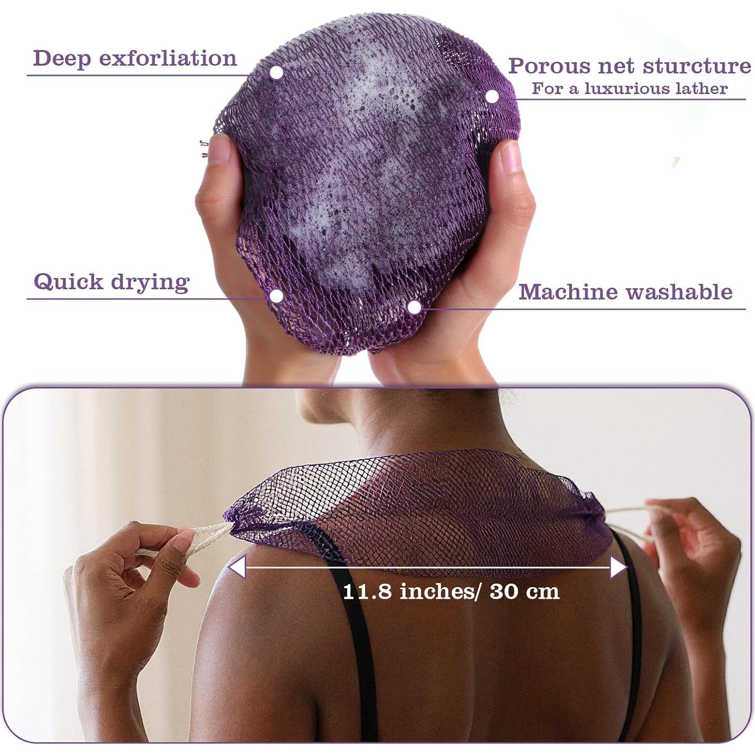 Esponja de Baño Africana FNANJWQ 3 Pcs Exfoliante 30x30cm