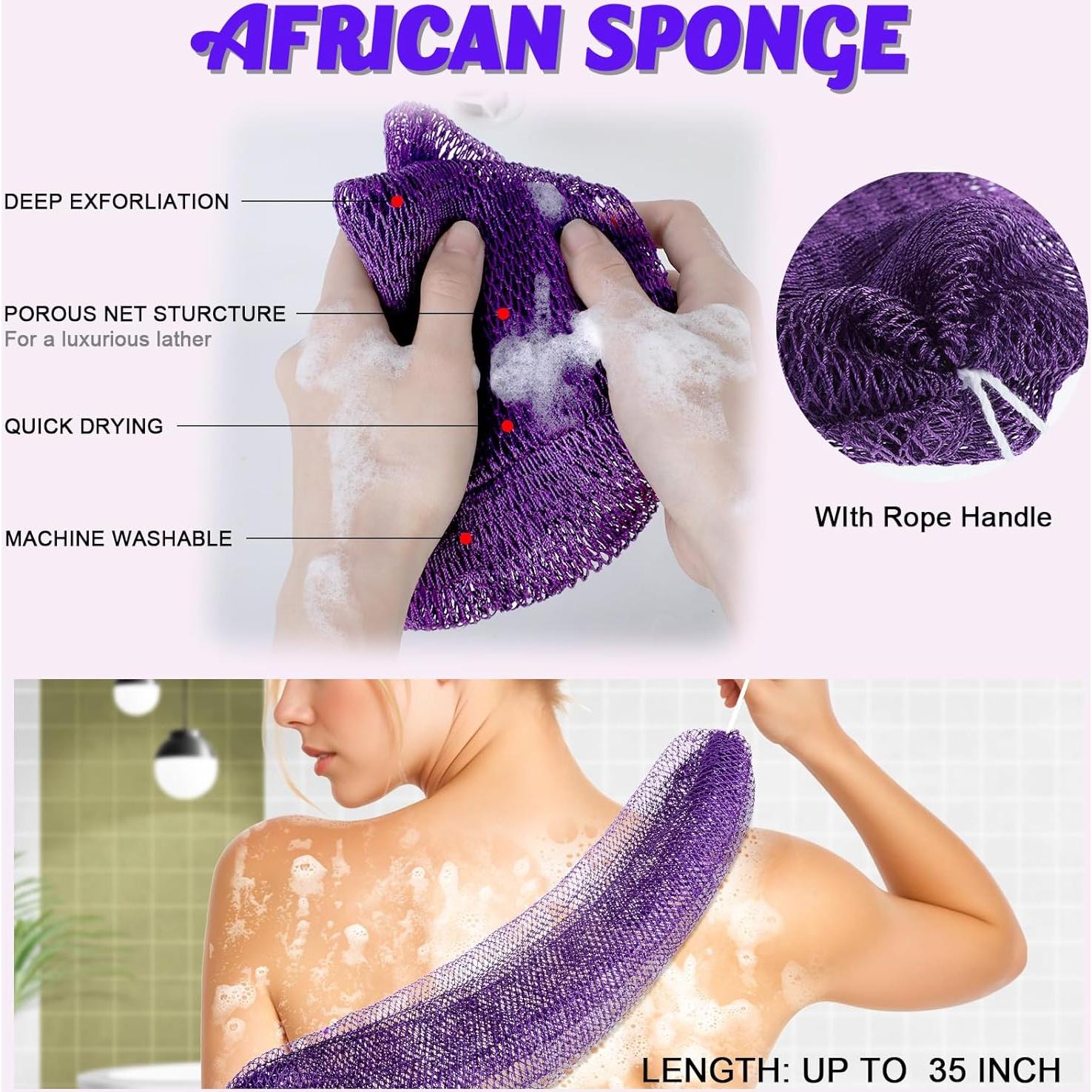 Esponja de Red Exfoliante Africana Larrel 23x18cm Púrpura