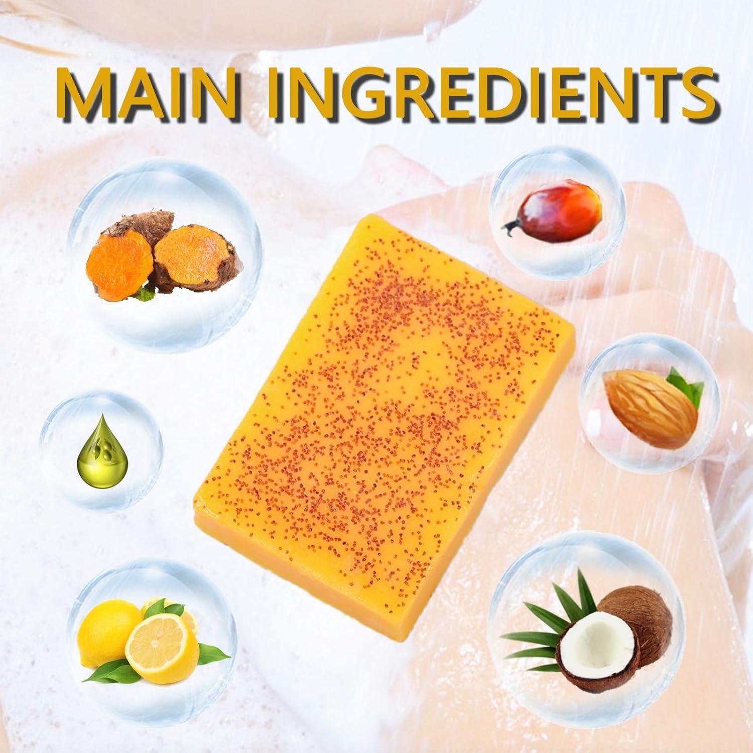 Juego de Jabón de Cúrcuma Orgánica y Esponja Exfoliante