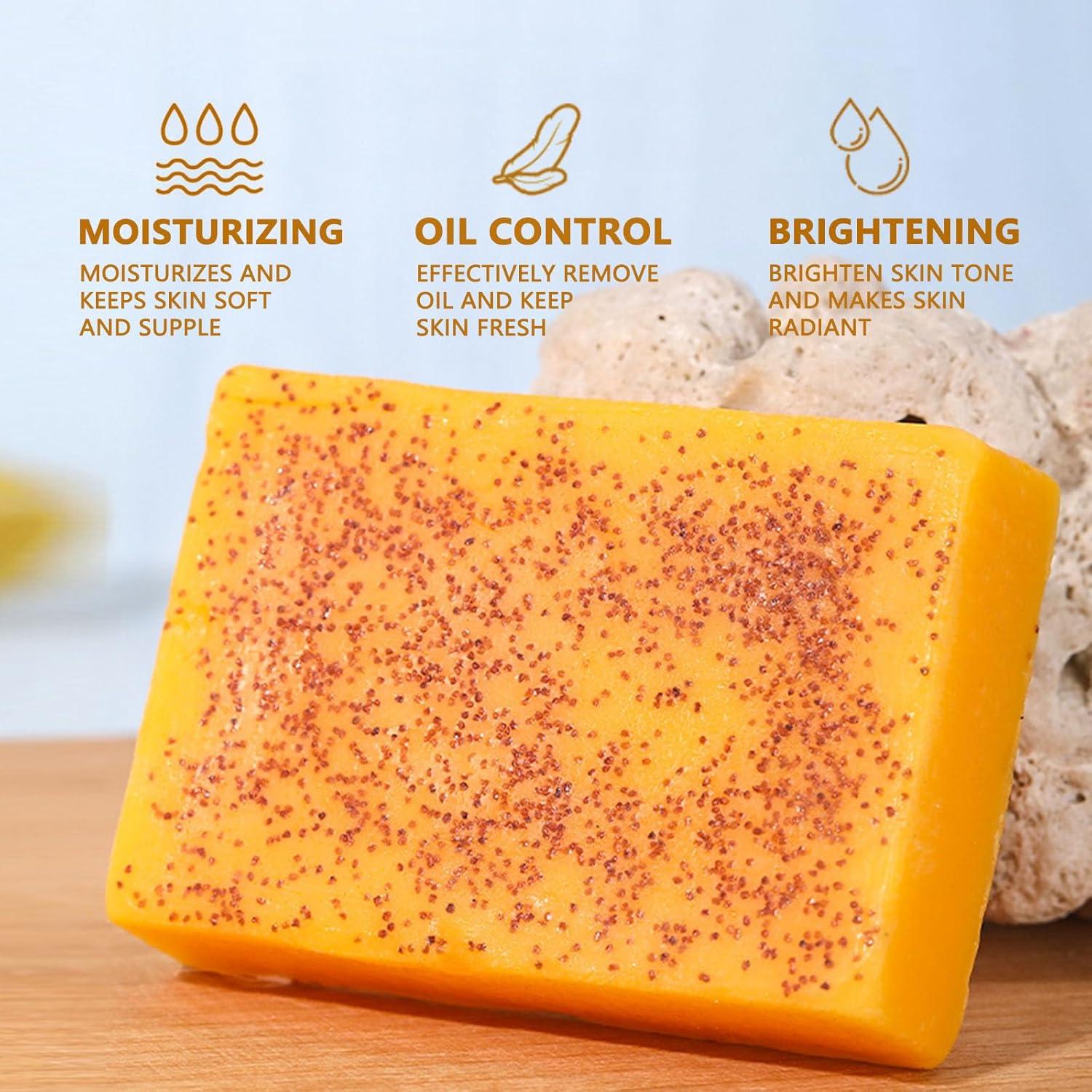 Juego de Jabón de Cúrcuma Orgánica y Esponja Exfoliante