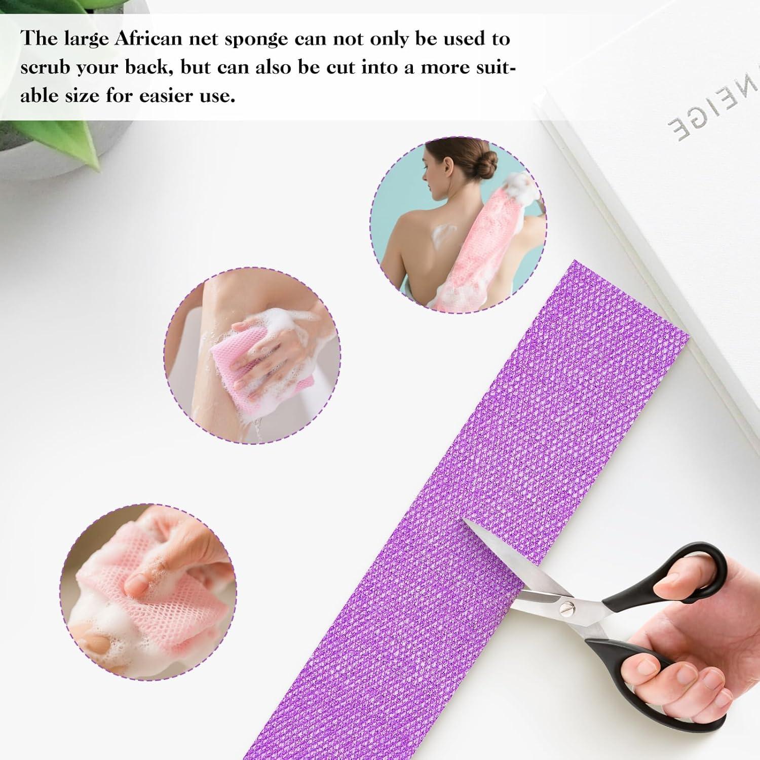 3 Esponjas de Baño Africana HK-Moii Exfoliantes 30x80 cm