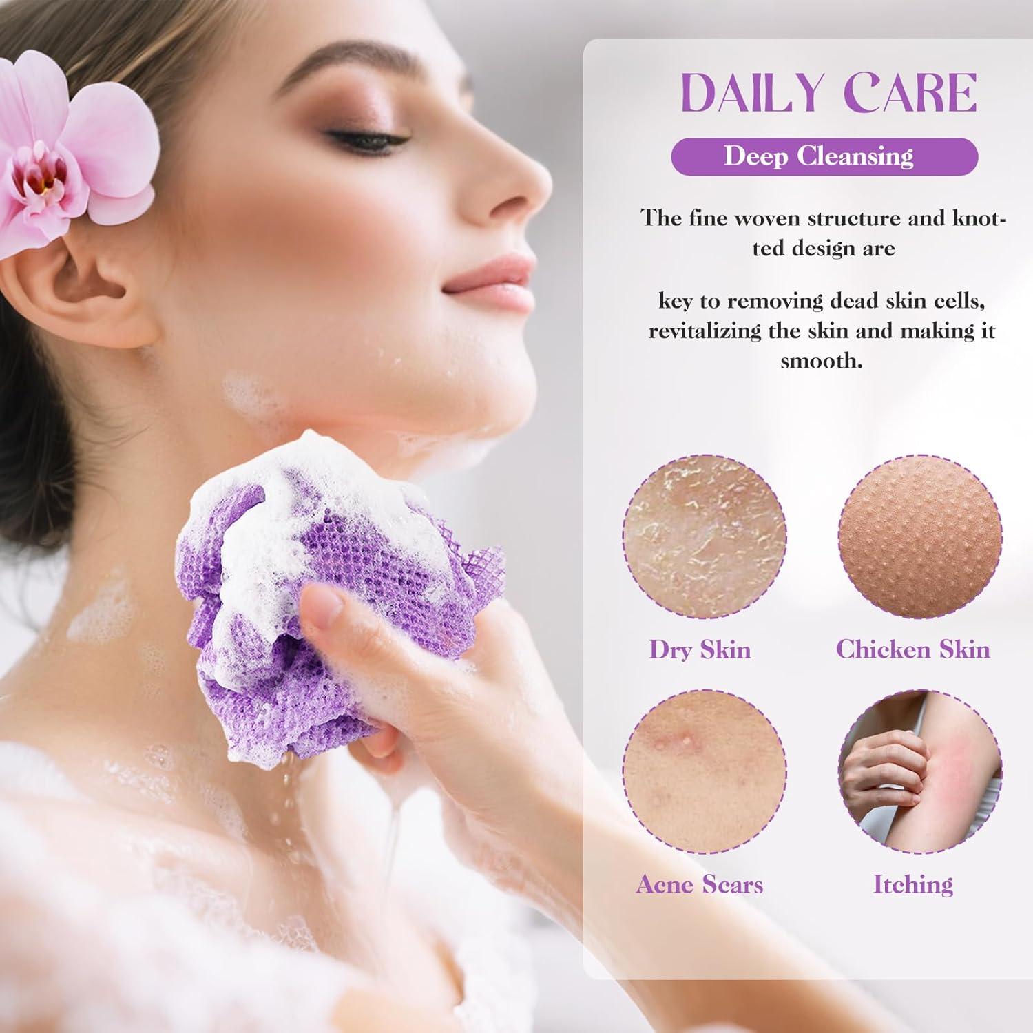 3 Esponjas de Baño Africana HK-Moii Exfoliantes 30x80 cm