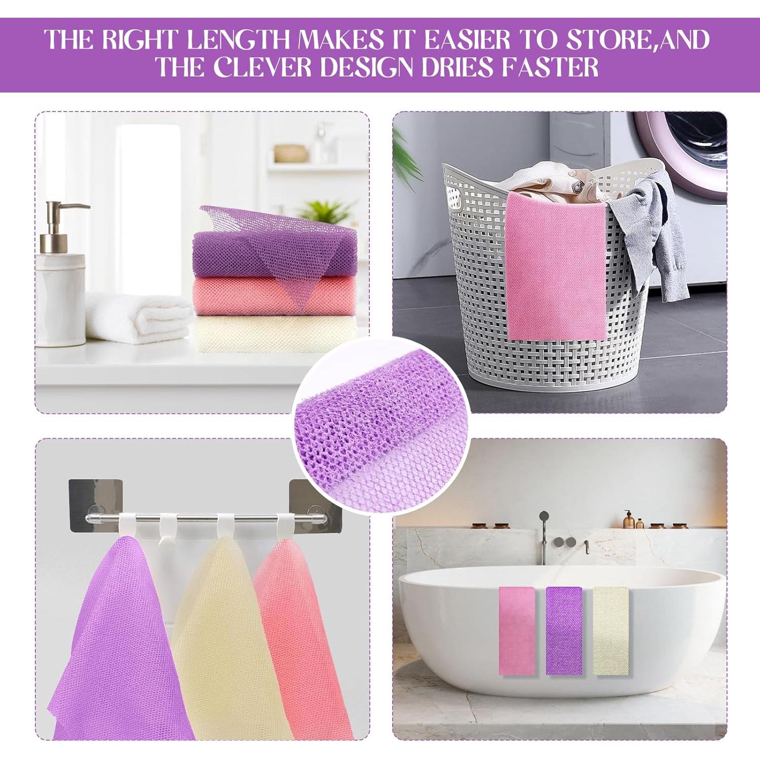 3 Esponjas de Baño Africana HK-Moii Exfoliantes 30x80 cm