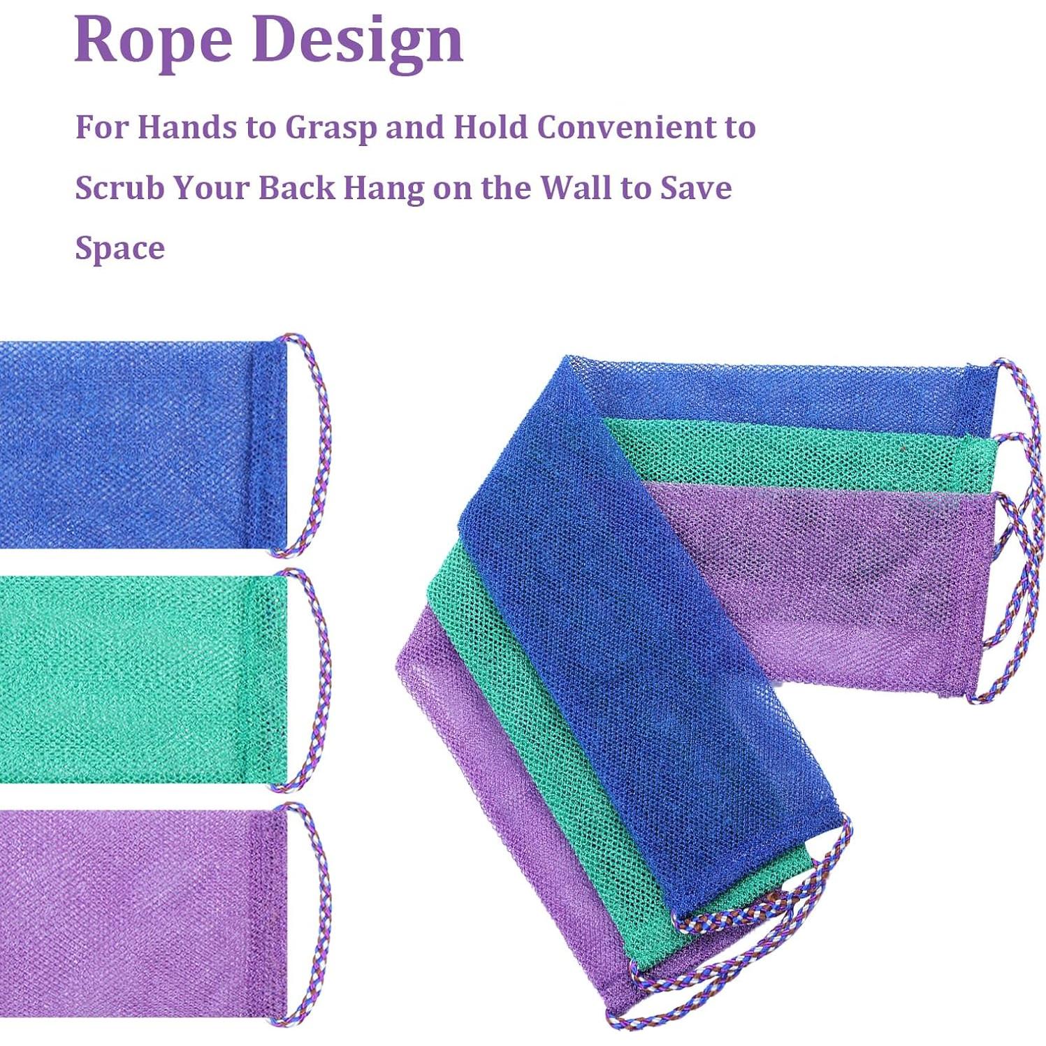 Esponja de Baño Africana 3 Piezas Exfoliante Nylon 76x14cm