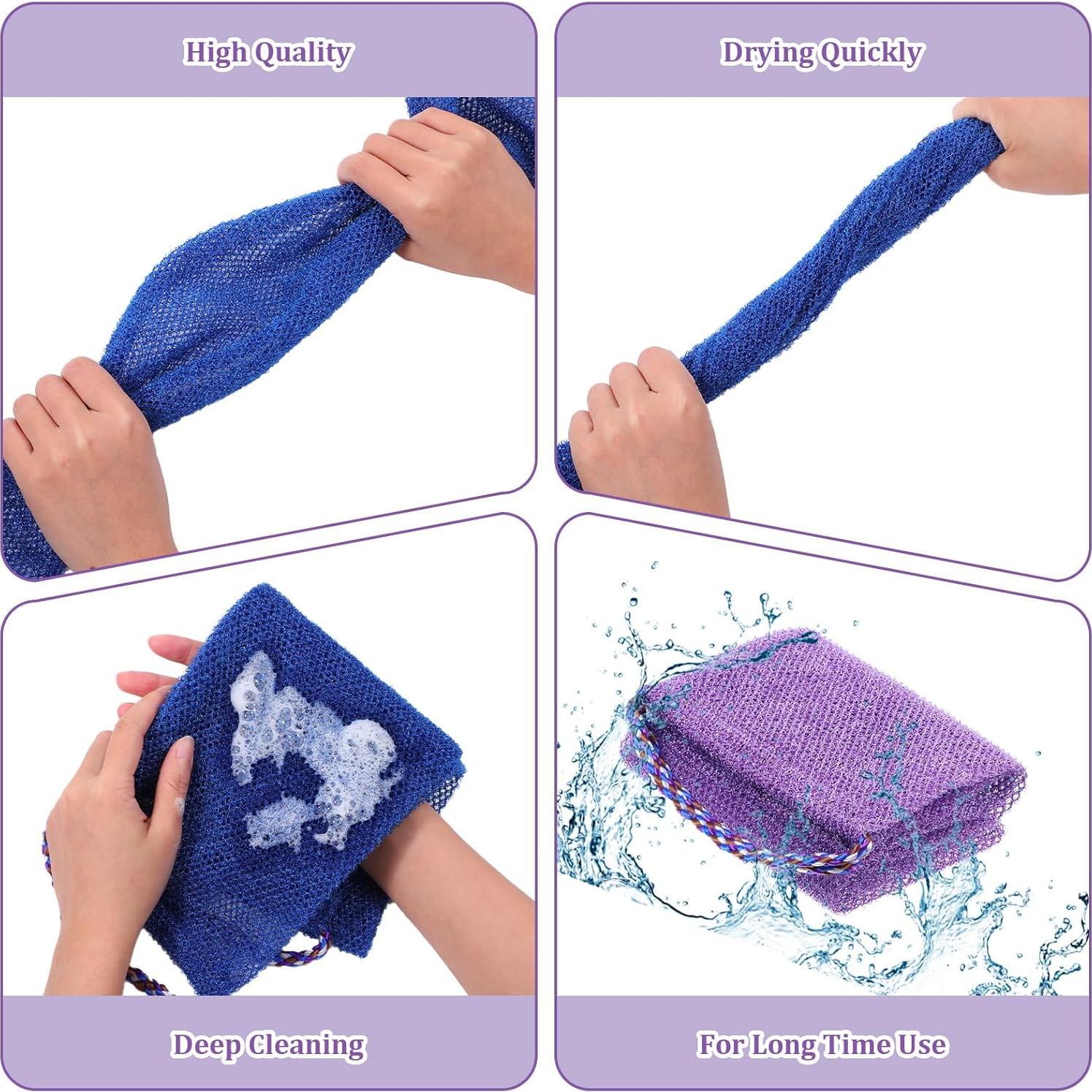 Esponja de Baño Africana 3 Piezas Exfoliante Nylon 76x14cm