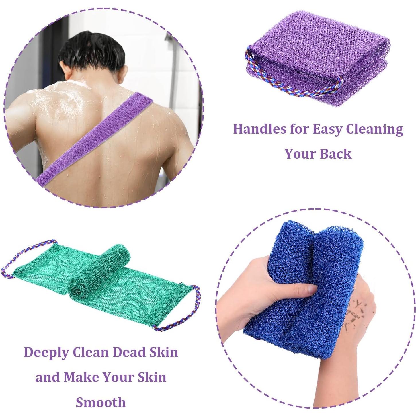 Esponja de Baño Africana 3 Piezas Exfoliante Nylon 76x14cm