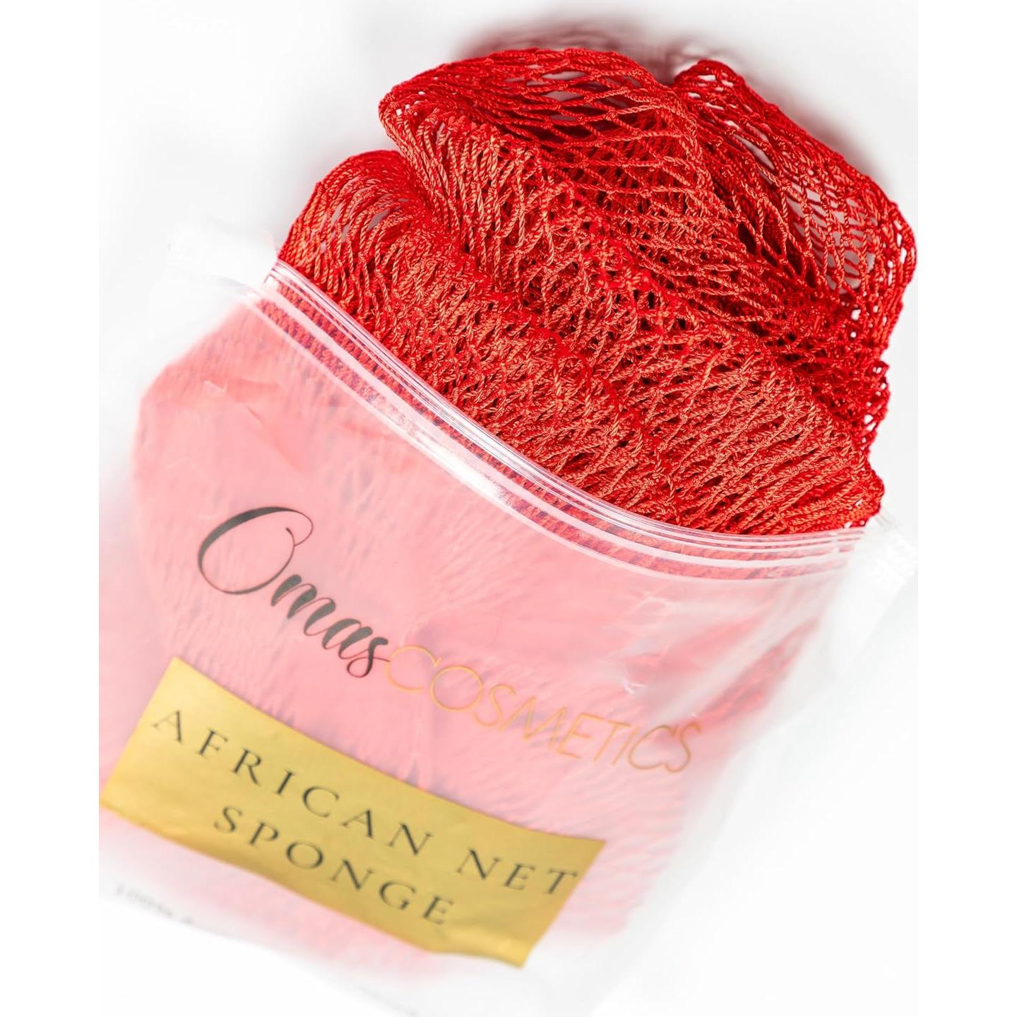 Esponja de Red Exfoliante Africana Omas Cosmetics - Rojo