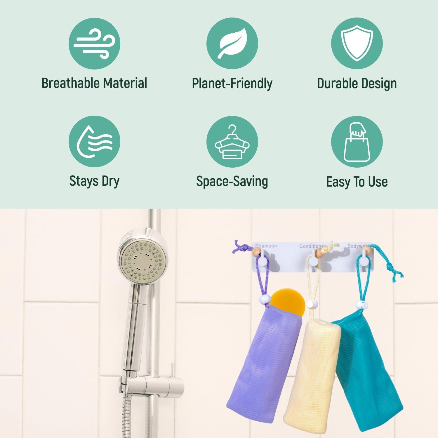 Red de Malla Exfoliante BAMBOEARTH para Ducha - 7.6x3.8cm