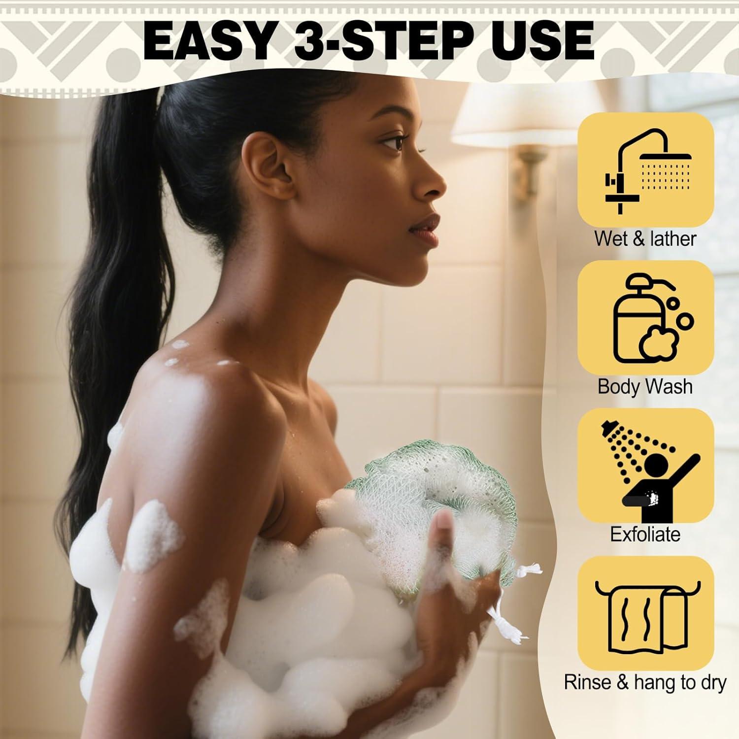 Esponja de Red Africana Zeefpod - 4 Paquetes Exfoliantes 106.68 cm