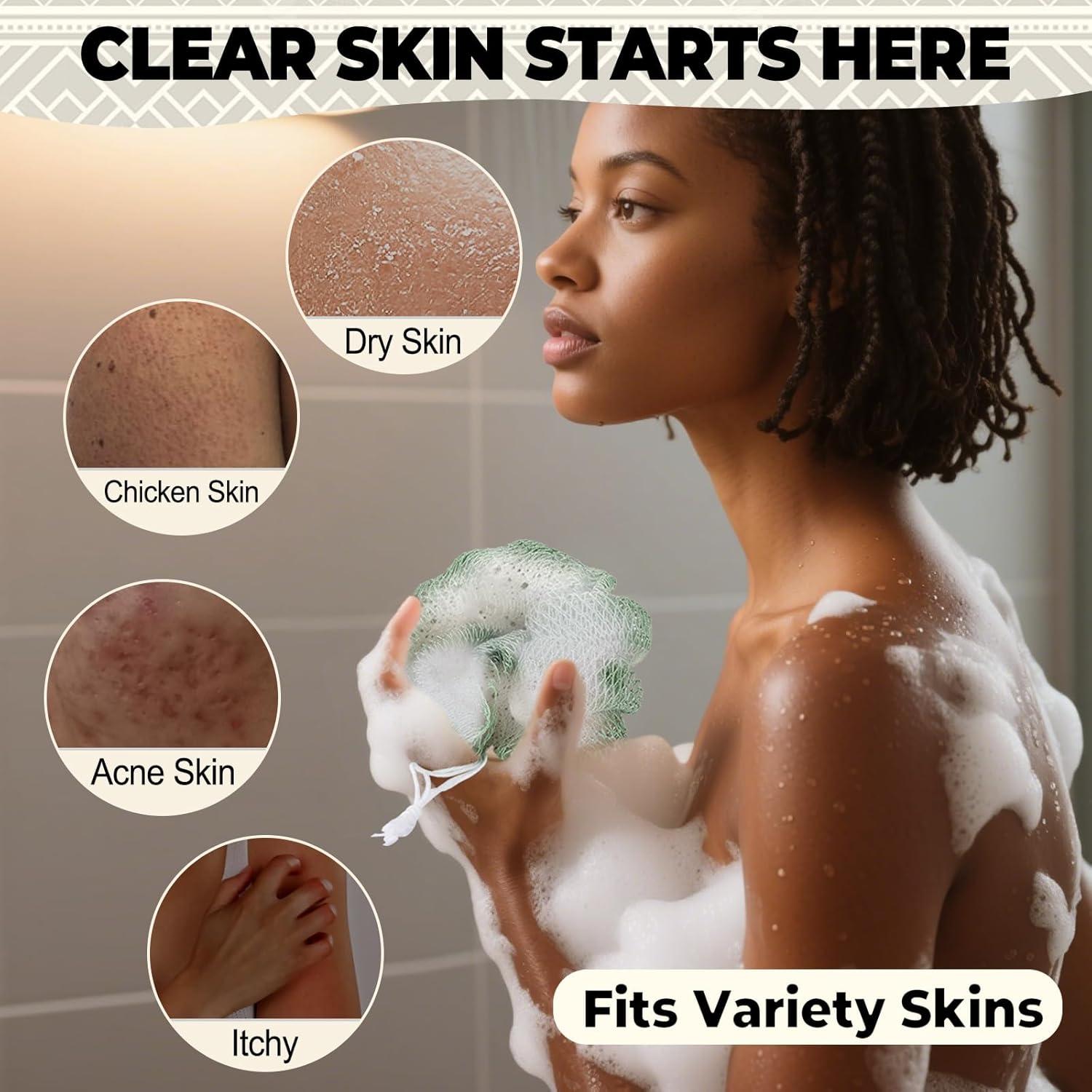 Esponja de Red Africana Zeefpod - 4 Paquetes Exfoliantes 106.68 cm