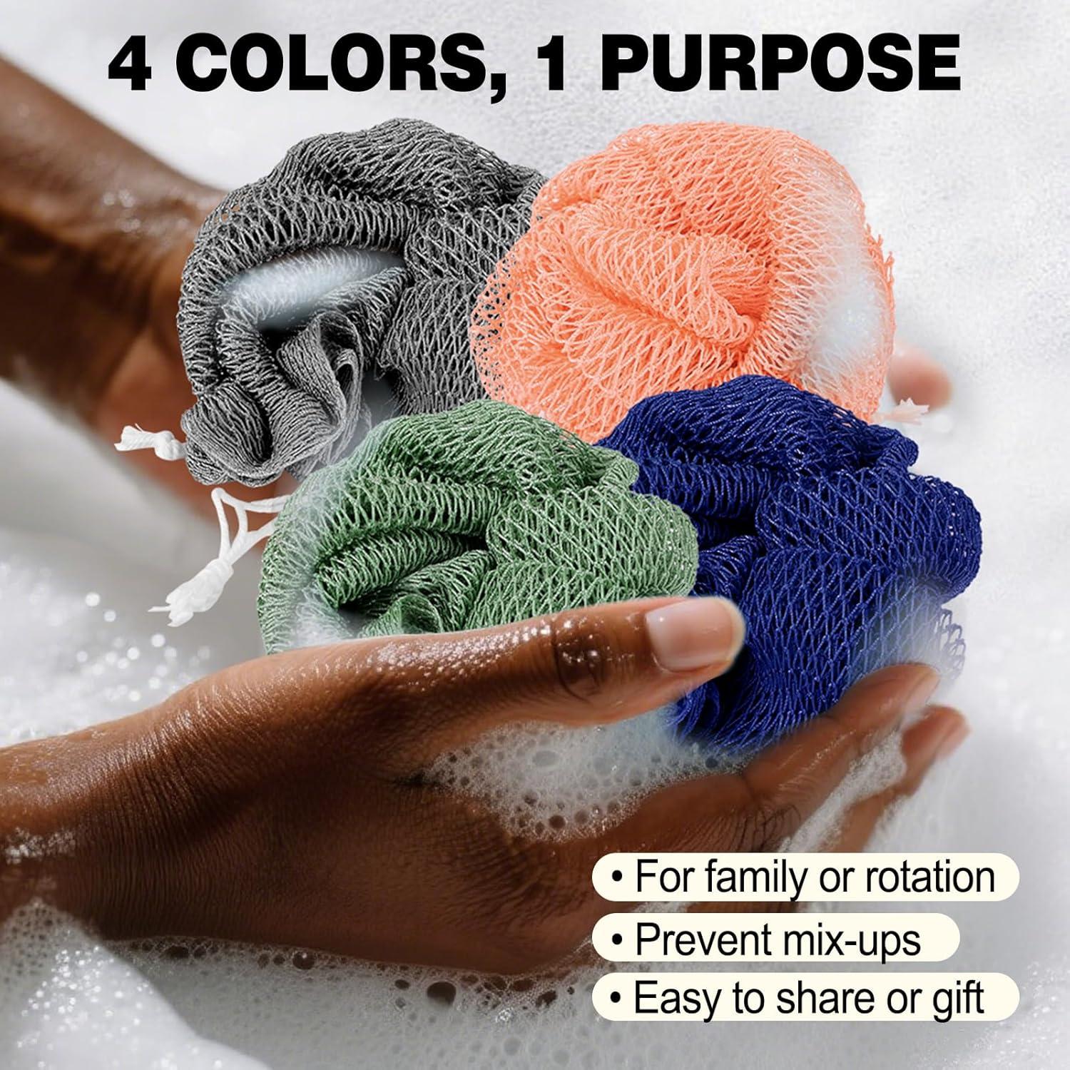 Esponja de Red Africana Zeefpod - 4 Paquetes Exfoliantes 106.68 cm