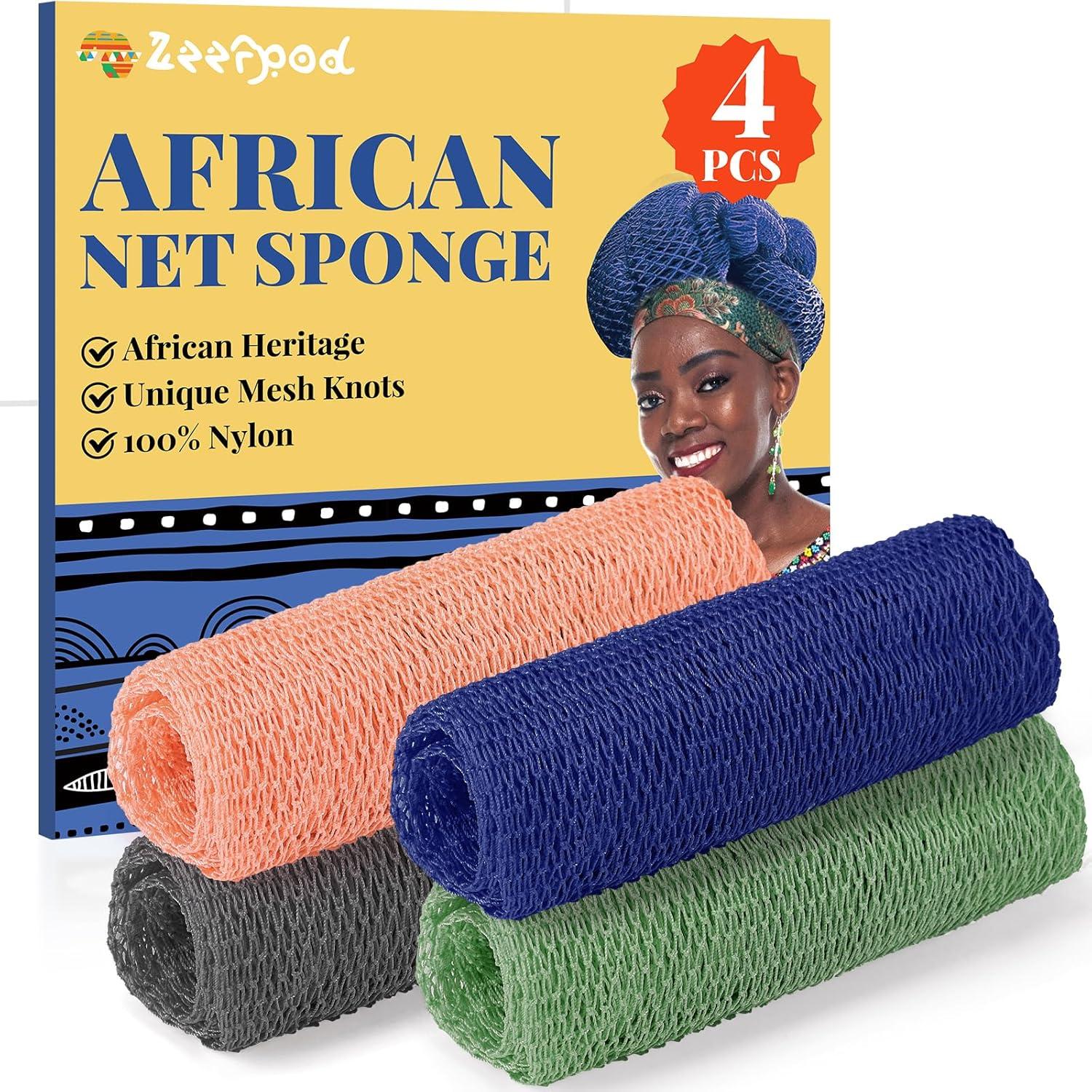 Esponja de Red Africana Zeefpod - 4 Paquetes Exfoliantes 106.68 cm