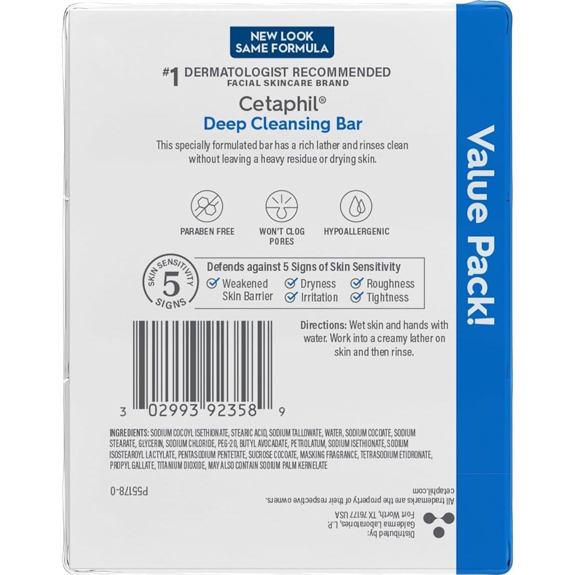 Barra de Limpieza Profunda y Loción Hidratante Cetaphil 591ml