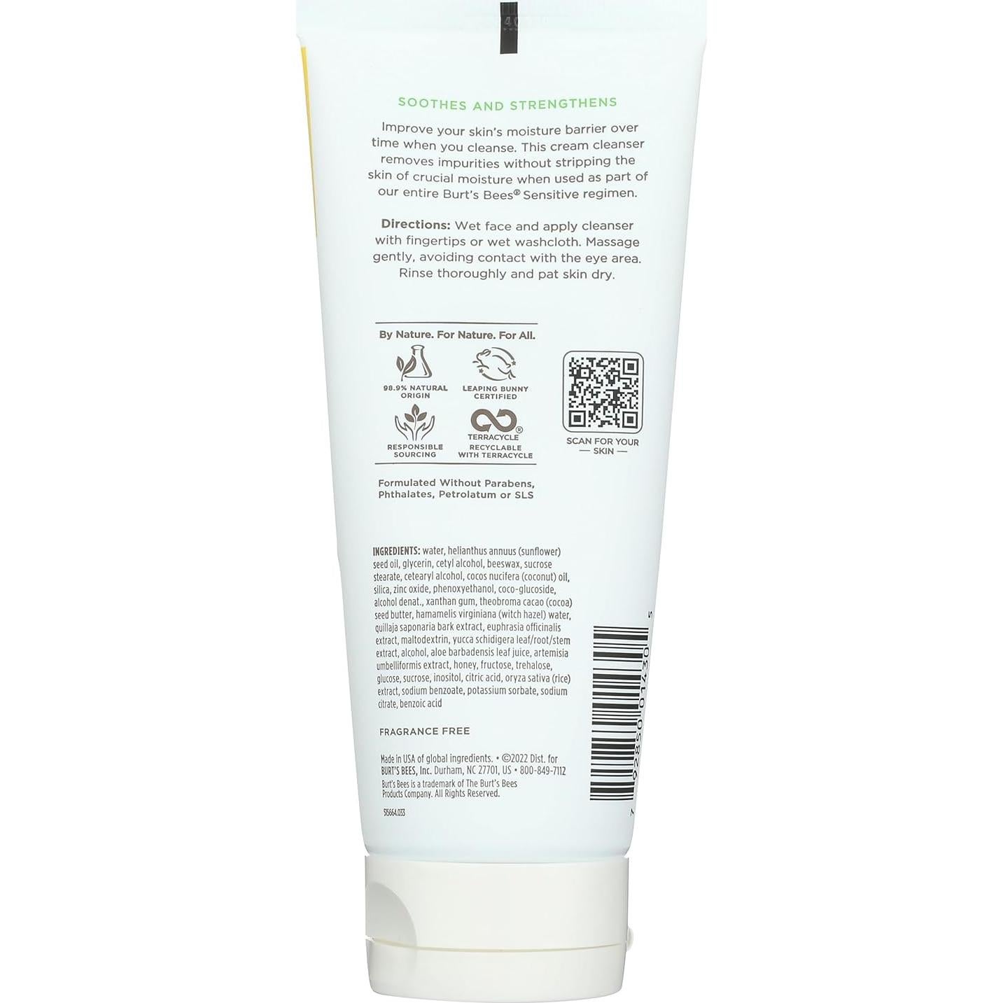 Limpiador Facial Sensible Burt's Bees 170g - Hipoalergénico