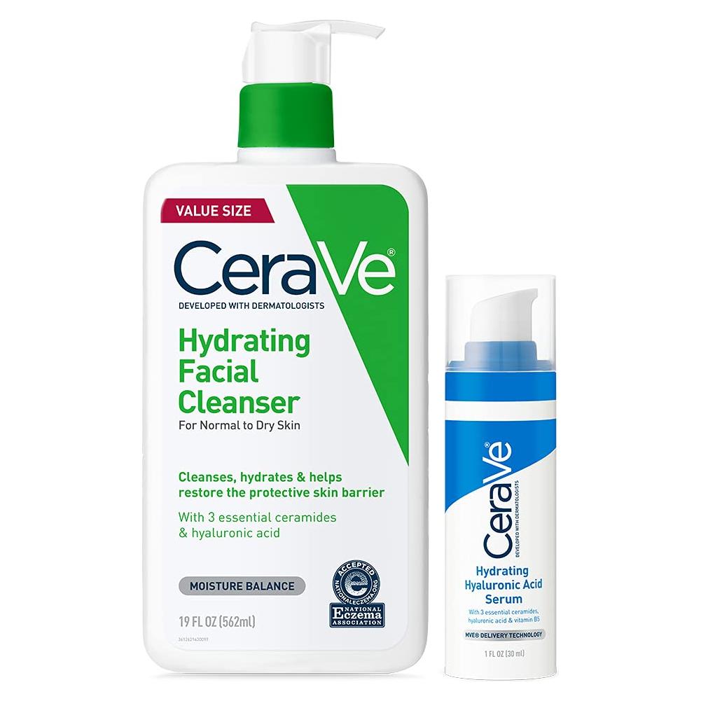 Set CeraVe Limpiador Hidratante 532g + Suero Ácido Hialurónico 30g