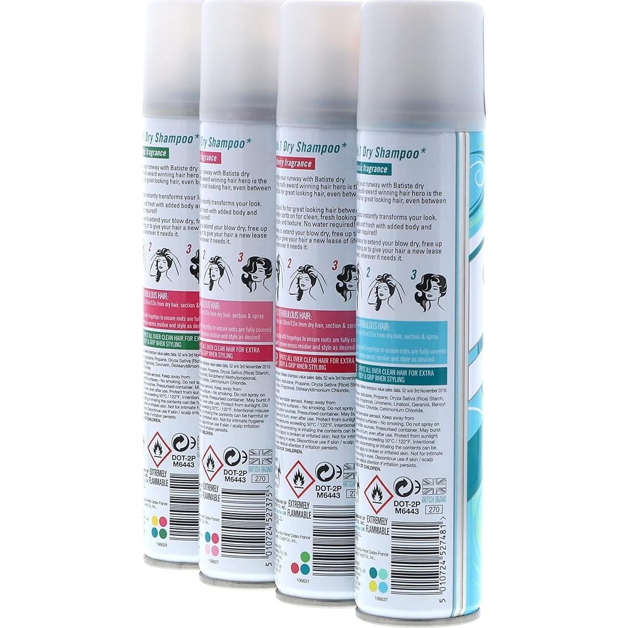 Champú Seco Batiste Original Cereza Rubor Tropical 4x190g