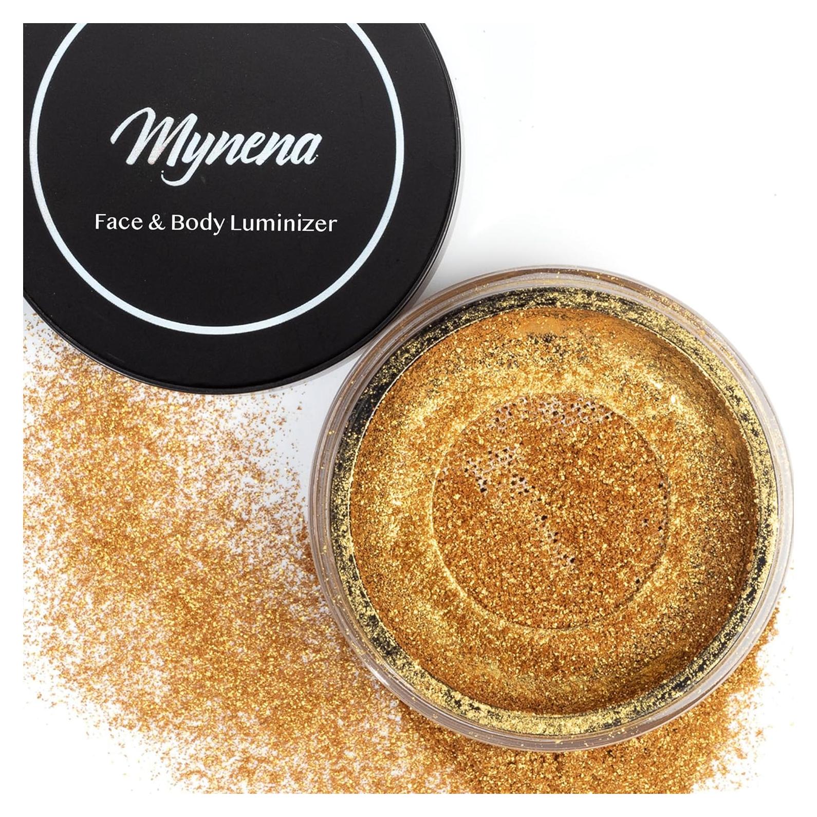 Polvo Iluminador Facial y Corporal Mynena Dorado 70g