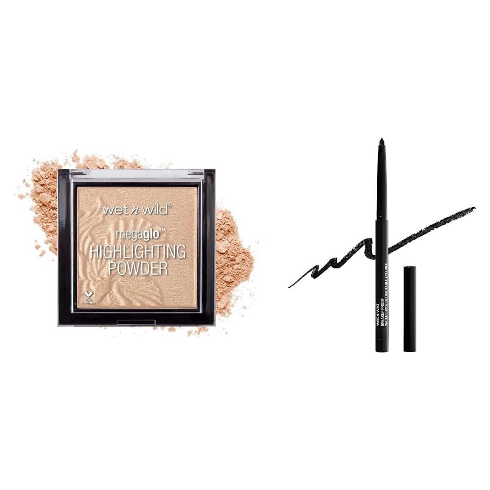 Kit de Maquillaje Wet n Wild: Iluminador Oro Cálido + Delineador Negro