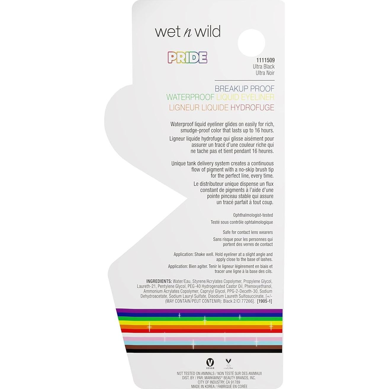 Lápiz de Eyeliner Líquido Wet n Wild Negro Impermeable 1 Cuenta