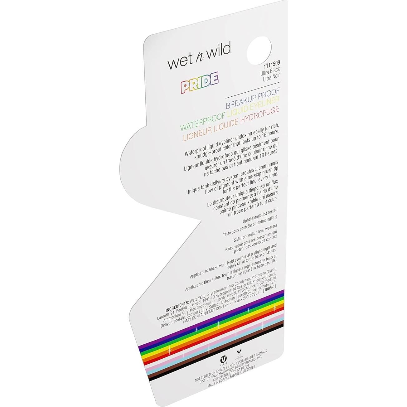 Lápiz de Eyeliner Líquido Wet n Wild Negro Impermeable 1 Cuenta