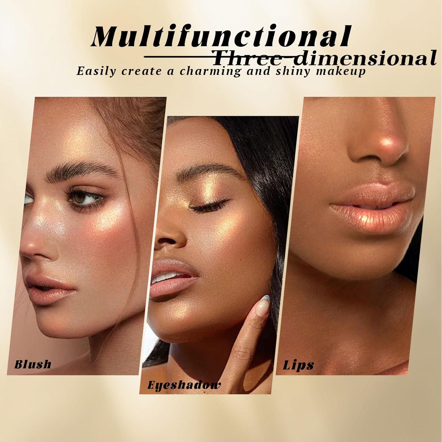 Paleta de Iluminador Facial HOSAILY Multicromo 8.1x8cm Brillo Natural