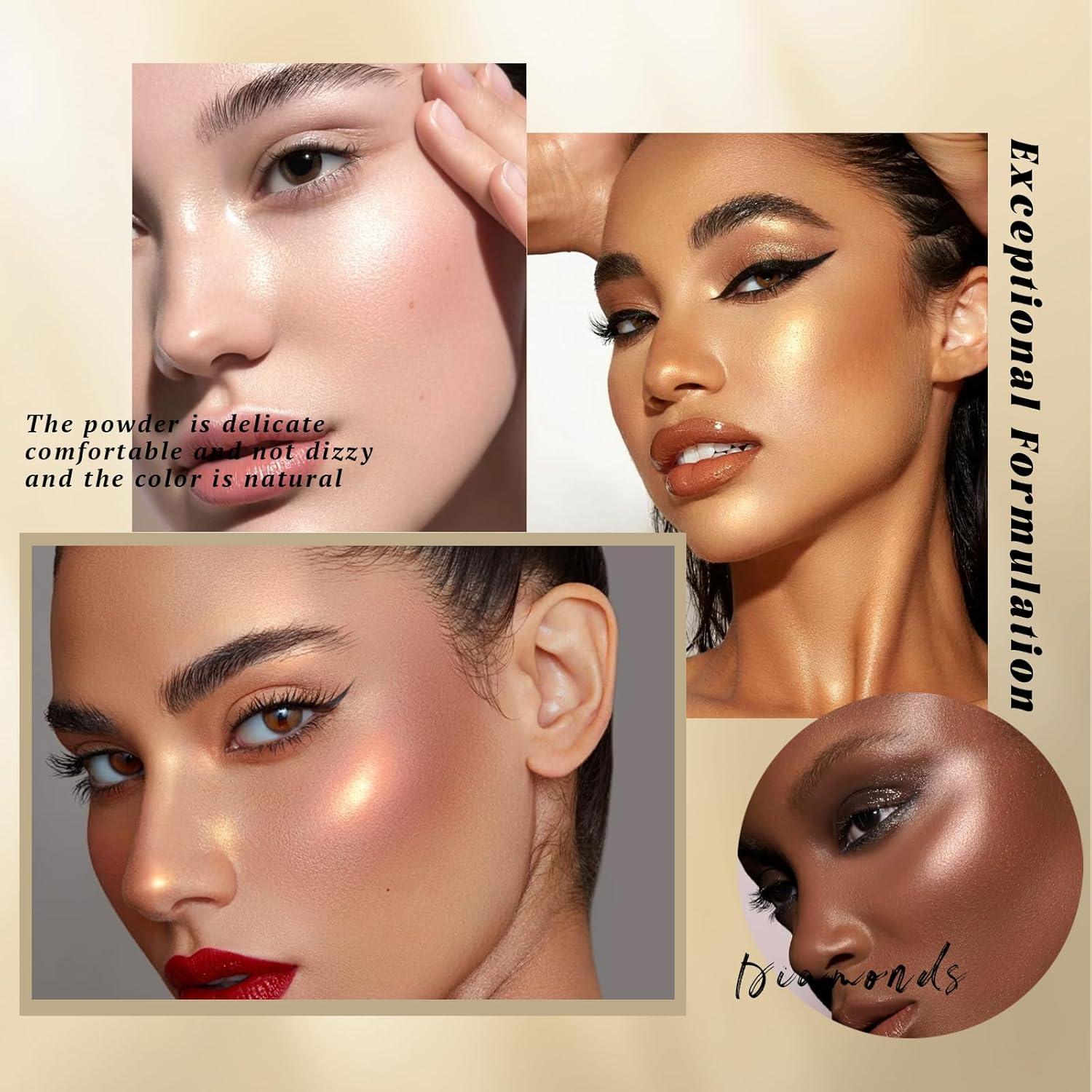 Paleta de Iluminador Facial HOSAILY Multicromo 8.1x8cm Brillo Natural