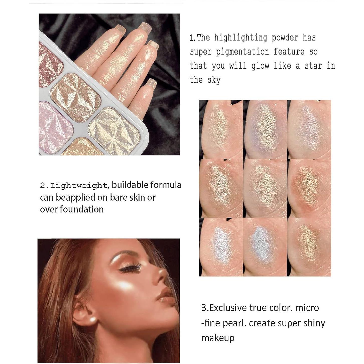 Paleta de Maquillaje Iluminador Facial SUMEITANG 8 Colores Brillantes