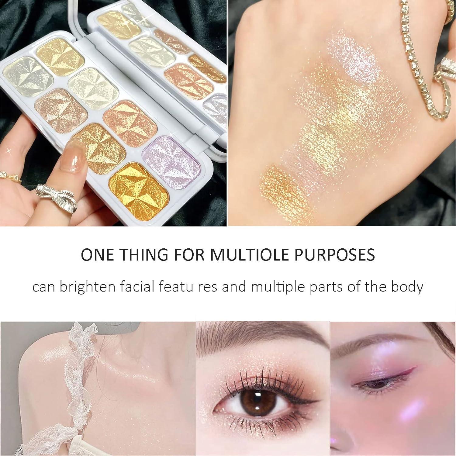 Paleta de Maquillaje Iluminador Facial SUMEITANG 8 Colores Brillantes